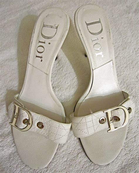 Dway leather mules Dior White size 38 EU in Leather 